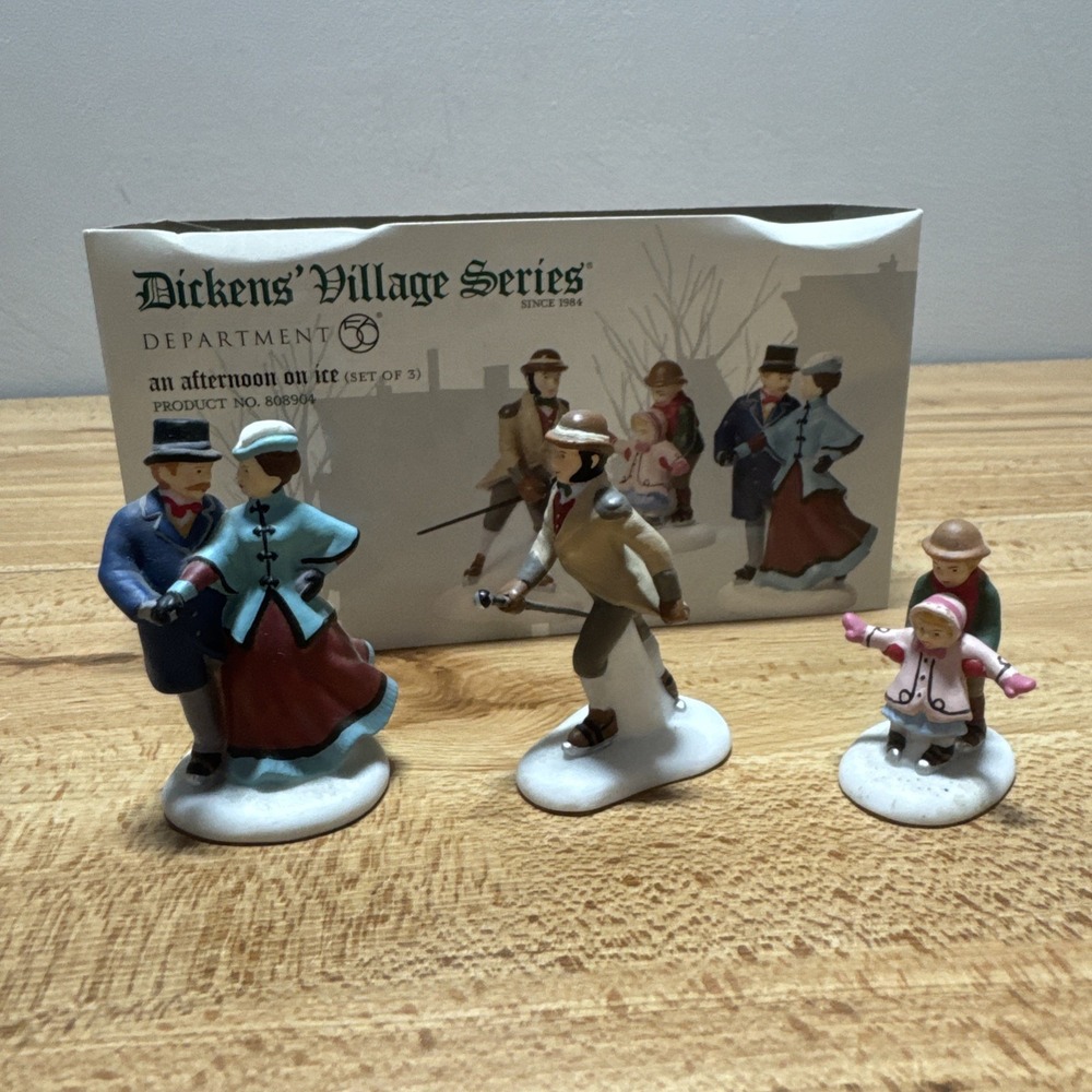 Dept 56 Dickens Village All Afternoon on Ice Set of 3 #808904 w/ Box